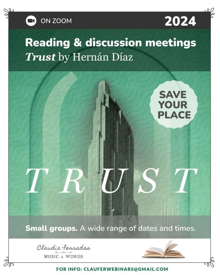 Trust by Hernán Díaz: Reading & discussion meetings 2024