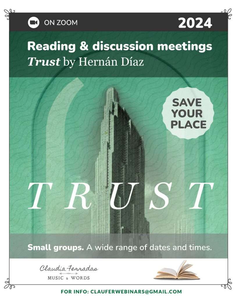 Trust by Hernán Díaz: Reading & discussion meetings 2024